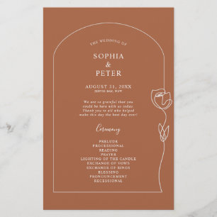 Whimsical Line Rose Arch Ceremony Programme