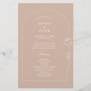 Whimsical Line Rose Arch Ceremony Programme