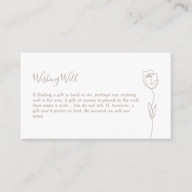 Whimsical Line Rose, die eine gut umschließende Ka Begleitkarte (Vorderseite)