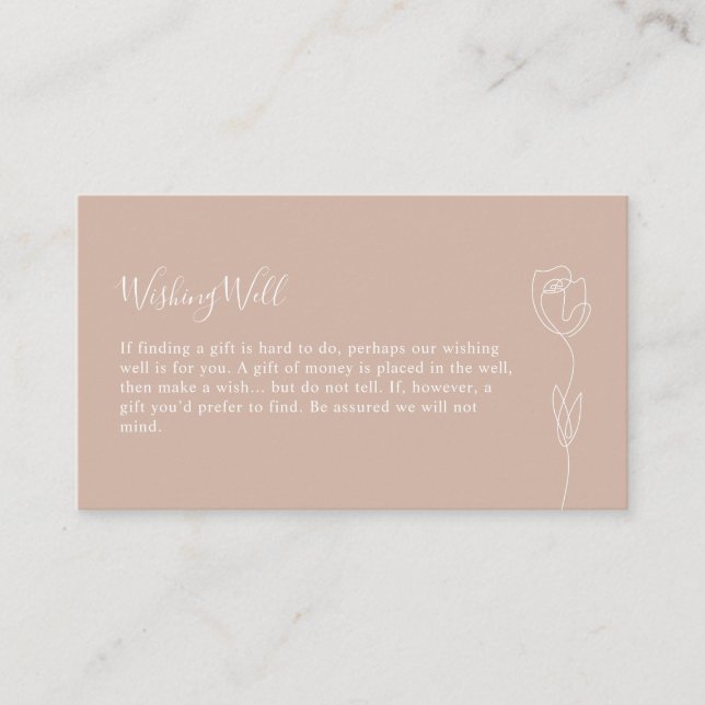 Whimsical Line Rose, die eine gut umschließende Ka Begleitkarte (Vorderseite)