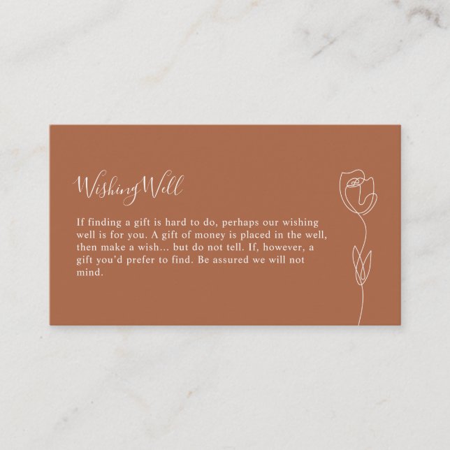 Whimsical Line Rose, die eine gut umschließende Ka Begleitkarte (Vorderseite)