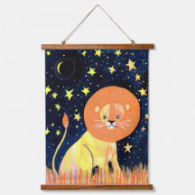 Whimsical Lion and Stars Hangposter - Celestia