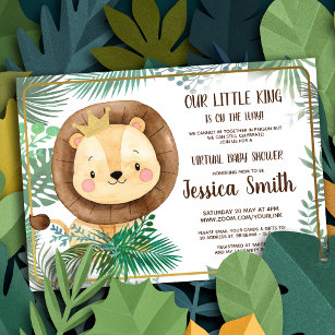 Whimsical Lion Themed Party   Virtual Baby-Dusche Einladung