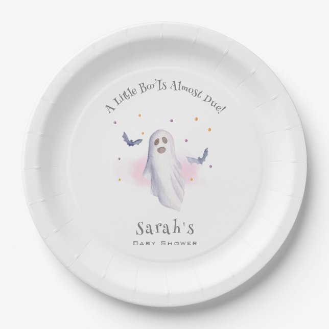 Whimsical Little Boo Halloween Baby Dusche Pappteller (Vorderseite)