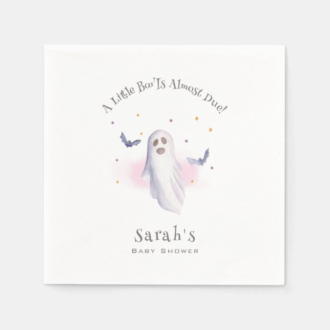 Whimsical Little Boo Halloween Baby Dusche Serviette (Vorderseite)