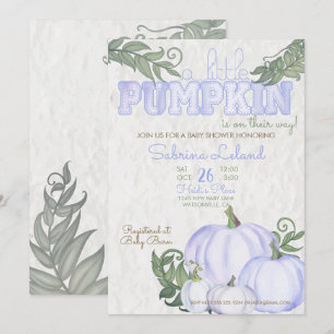 Whimsical Little Pumpkin Violet Girl Babydusche Einladung