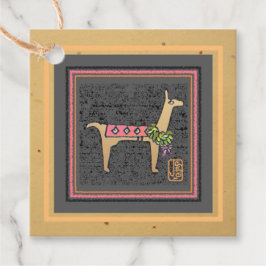 Whimsical Llama Geschenktag Geschenkanhänger