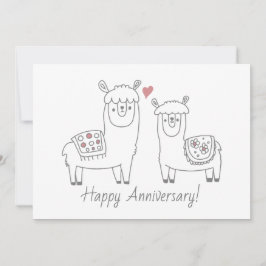 Whimsical Llamas-Jubiläumskarte