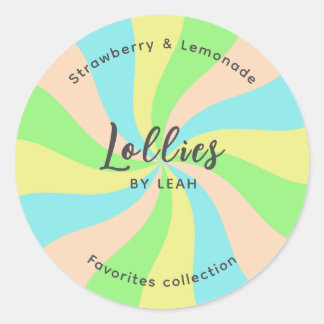 Whimsical Lollies Business Ihr Logo Runder Aufkleber