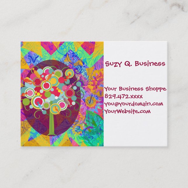 Whimsical Lollipop Candy Tree Business Cards Visitenkarte (Vorderseite)