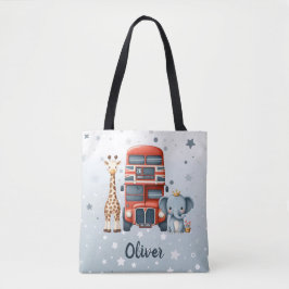 Whimsical London Bus mit Giraffe & Elephant Tasche