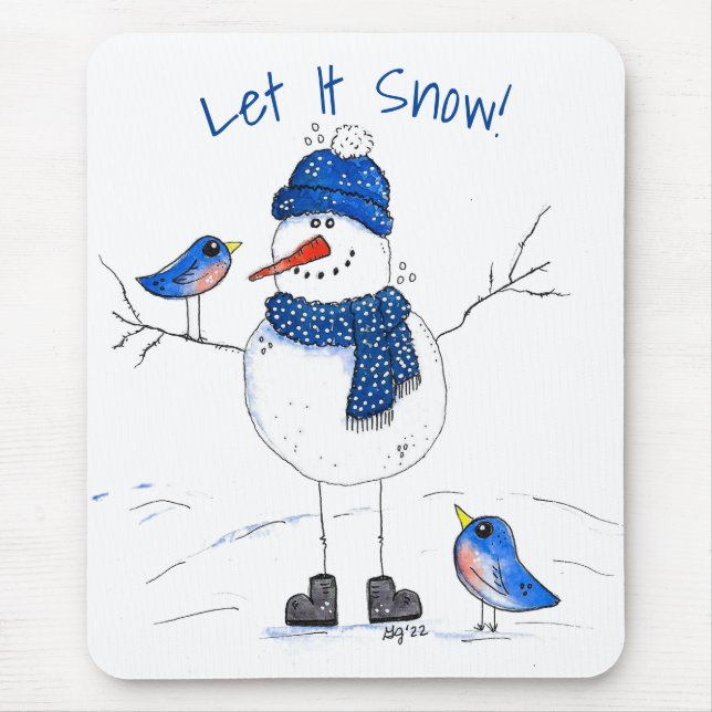 Whimsical Long Legged Snowman Mousepad (Vorne)