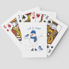 Whimsical Long Legged Snowman Spielkarten