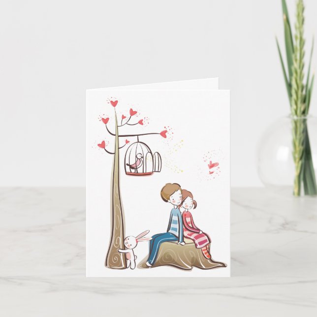 Whimsical Love Carte pour notes (Devant)