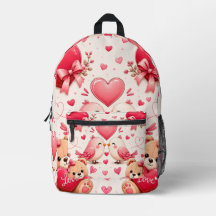 Whimsical Love Pattern Schulranzen - Süßes Geschen