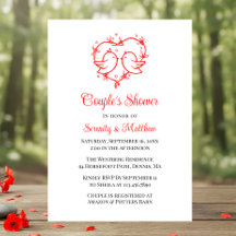 Whimsical Lovebirds Boho Rot Herz Brautparty