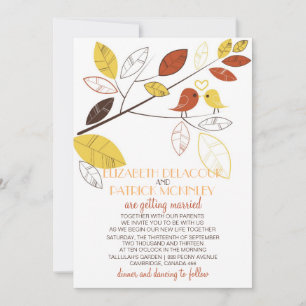 Whimsical Lovebirds Wedding Einladung