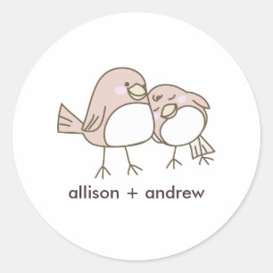 Whimsical Lovebirds Wedding Umschlag Aufkleber Sti