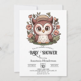 Whimsical Lovely Owl Baby Dusche Einladung