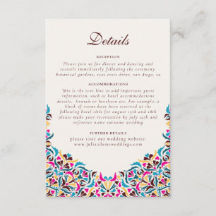 Whimsical Luxus Elfenbein Blumenstrauß Hochzeit Begleitkarte