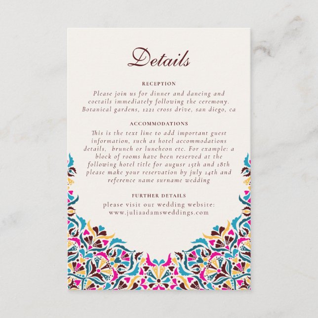 Whimsical Luxus Elfenbein Blumenstrauß Hochzeit Begleitkarte (Vorderseite)