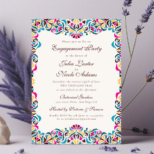 Whimsical Luxus Elfenbein Blumenstrauß Hochzeit Einladung