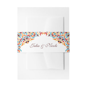 Whimsical Luxus Elfenbein Blumenstrauß Hochzeit Einladungsbanderole