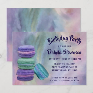 Whimsical Macarons | Französische Süßigkeiten Past Einladung