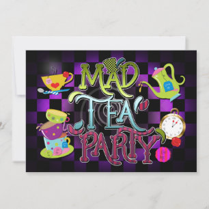 Whimsical MAD THÉ Fête Anniversaire Invitation