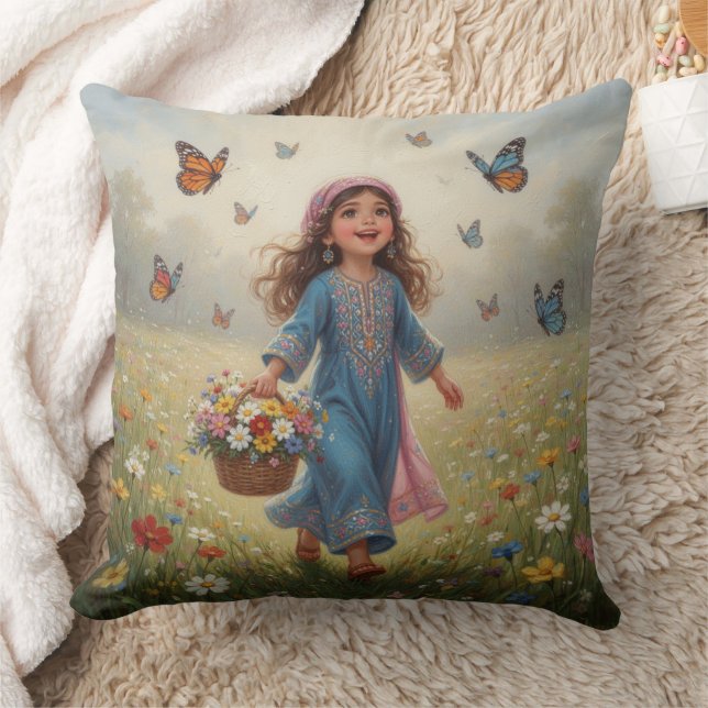 Whimsical Mädchen  Kissen (Decke)