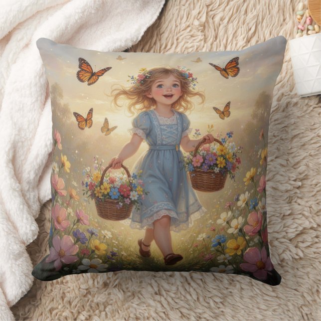 Whimsical Mädchen  Kissen (Decke)