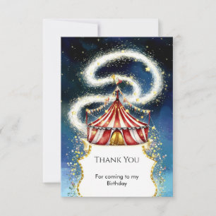 Whimsical Magic Circus Geburtstag Dankeskarte