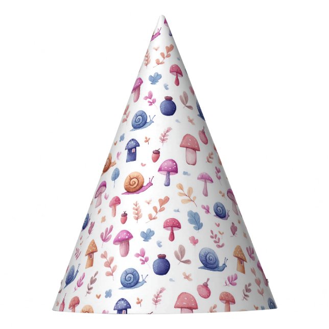Whimsical Magic Garden Muster Party Hat Partyhütchen (Vorderseite)