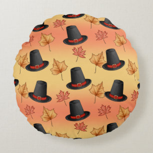 Whimsical Magic Hats mit Herbstleaven Rundes Kissen