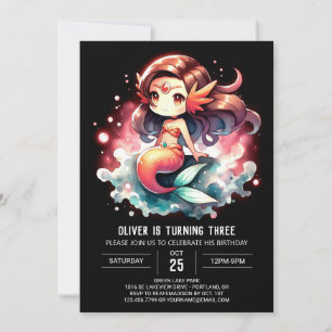 Whimsical Magical Mermaid Birthday Einladung