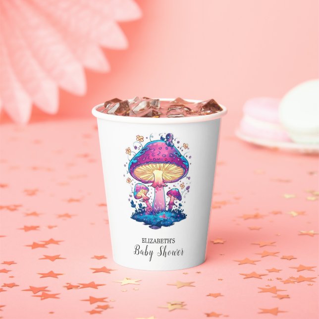 Whimsical Magical Mushroom Baby Dusche Pappbecher (Insitu)