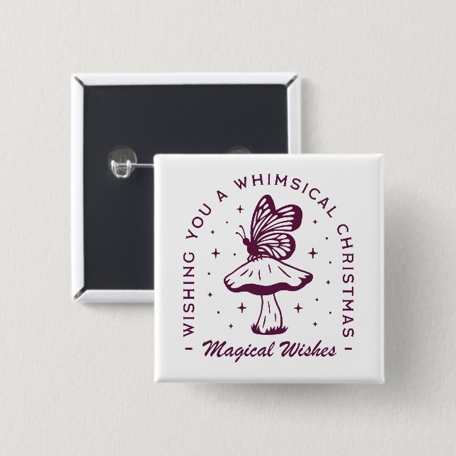 Whimsical magisch Weihnachten lila ästhetische Button (Vorne & Hinten)