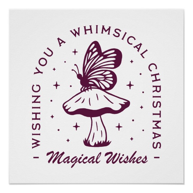 Whimsical magisch Weihnachten lila ästhetische Poster (Vorderseite)