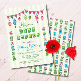 Whimsical Mahjong Baby Shower Einladung