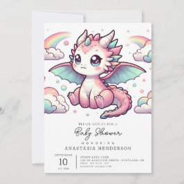 Whimsical Mairytale Dragon Baby Dusche Einladung