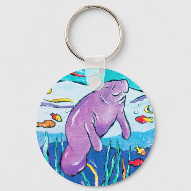 Whimsical Manatee Schlüsselanhänger (Vorderseite)