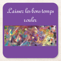 Whimsical Mardi Gras carré dessous de verre papier