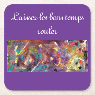 Whimsical Mardi Gras carré dessous de verre papier