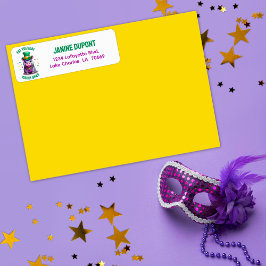 Whimsical Mardi Gras Fat Dienstag Hippo Sticker