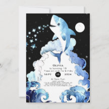 Whimsical Marine Fun Shark Birthday