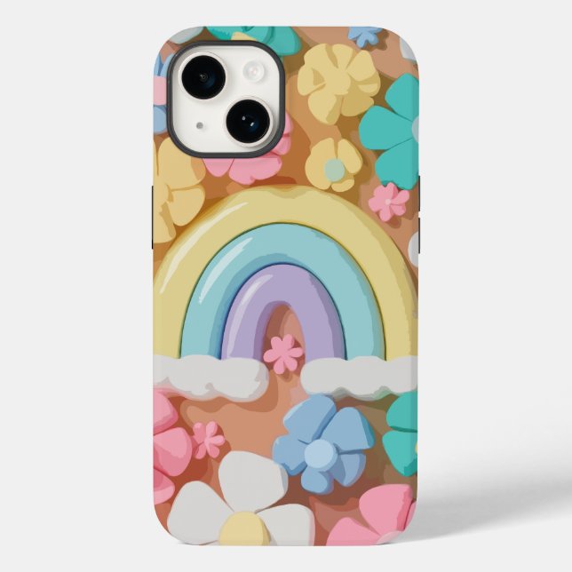 Whimsical Marshmallow Blooms - Lebhafter Fall für  Case-Mate iPhone 14 Hülle (Rückseite)