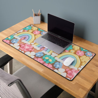 Whimsical Marshmallow Blooms - Lebhafter Fall für  Schreibtischunterlage