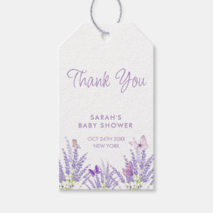 Whimsical Meadow Lavender Butterfly Babydusche Geschenkanhänger