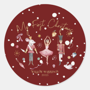 Whimsical Mein erster WeihnachtsNutcracker Kinder Runder Aufkleber