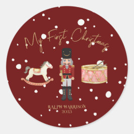Whimsical Mein erster WeihnachtsNutcracker Kinder  Runder Aufkleber